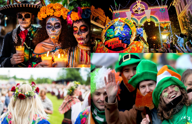 Sources
https://www.history.com/topics/holidays/mardi-gras
https://www.history.com/topics/st-patricks-day/history-of-st-patricks-day
https://dayofthedead.holiday/
https://sweden.se/culture/celebrations/swedish-midsummer